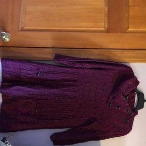 Purple and black sweater dress